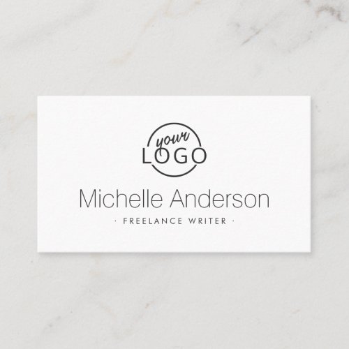 Custom logo plain white modern minimal business card