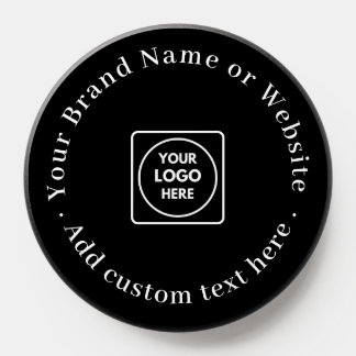 Custom Logo PopSocket | Modern Black Business
