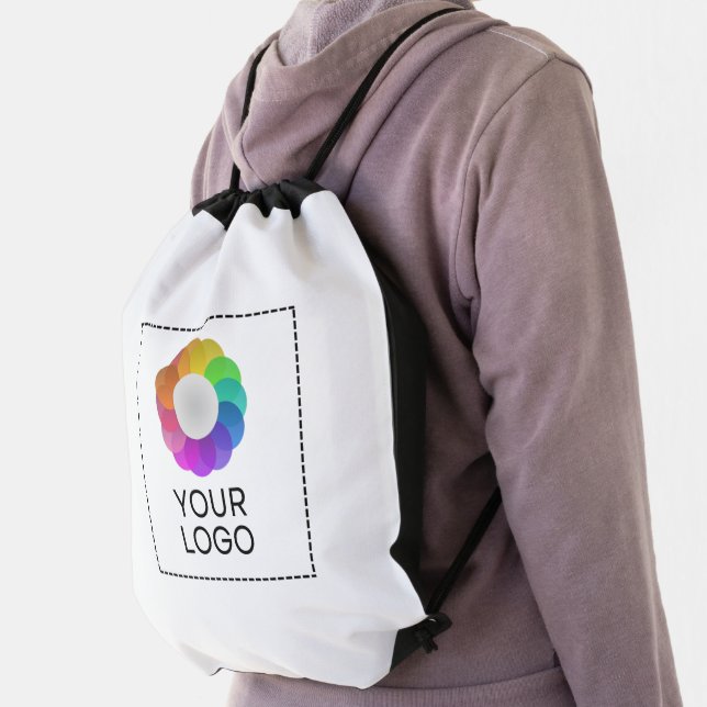 Custom Logo Postcard, Low minimum quantity Drawstring Bag (Insitu)
