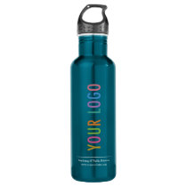 Custom Logo Printed Teal Blue 24 Ounce Stainless Steel Water Bottle Custom Logo Printed Teal Blue 24 Ounce Stainless Steel Water Bottle