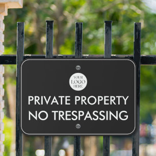 Custom Logo Private Property No Trespassing Metal Sign