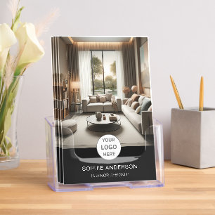 Custom Logo Professional Black Business Bi-Fold Brochure