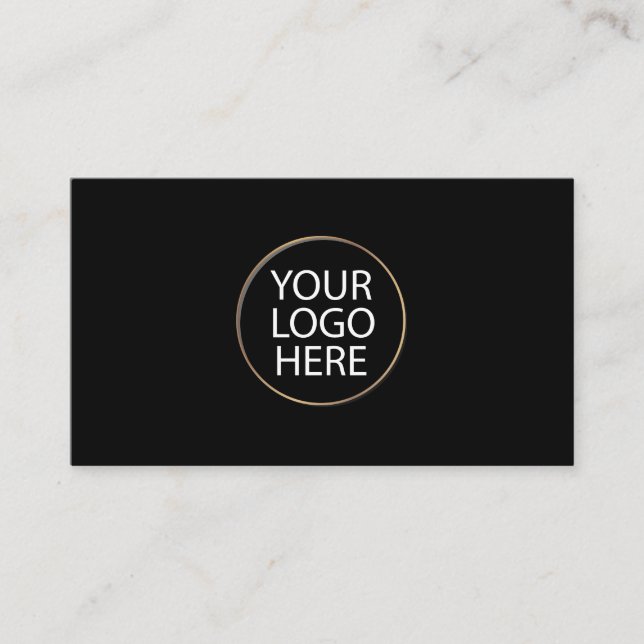 Custom Logo  | professional black  Business Card (Front)