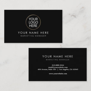 Custom Logo professional black Business Card