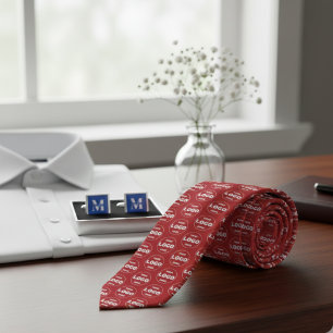 Custom Logo - Professional Branded Power Red Neck Tie