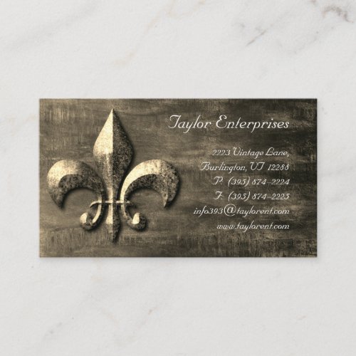 Custom Logo Professional Fleur de lis Gold Vintage Business Card