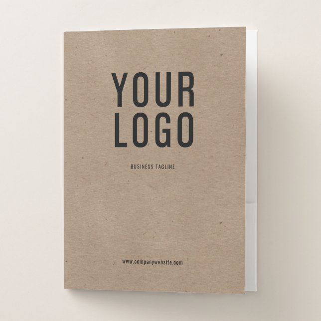 Custom Logo Professional Kraft Paper Business Pocket Folder (Front)