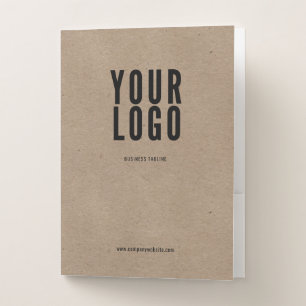 Custom Logo Professional Kraft Paper Business Pocket Folder
