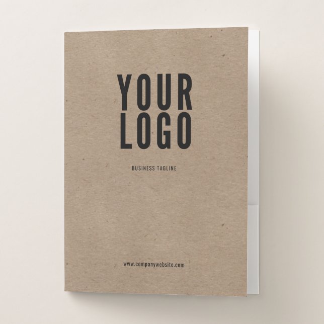 Custom Logo Professional Kraft Paper Business Pocket Folder (Front)