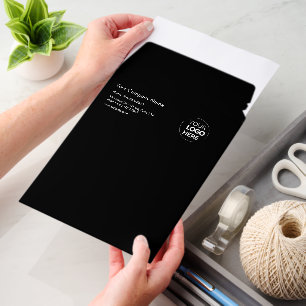Custom Logo Professional Modern Minimalist Black Envelope Mailers
