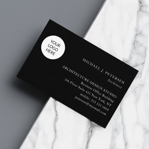 Custom logo professional simple minimalist black business card