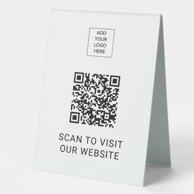 Custom Logo Professional Visit Website QR Code Table Tent (Front)