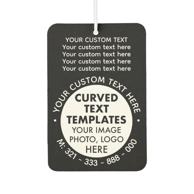 Custom Logo Promotional BLACK Car Air Freshener (Front)