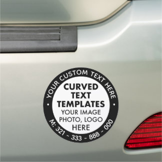 Custom Logo Promotional BLACK Car Magnet 7"