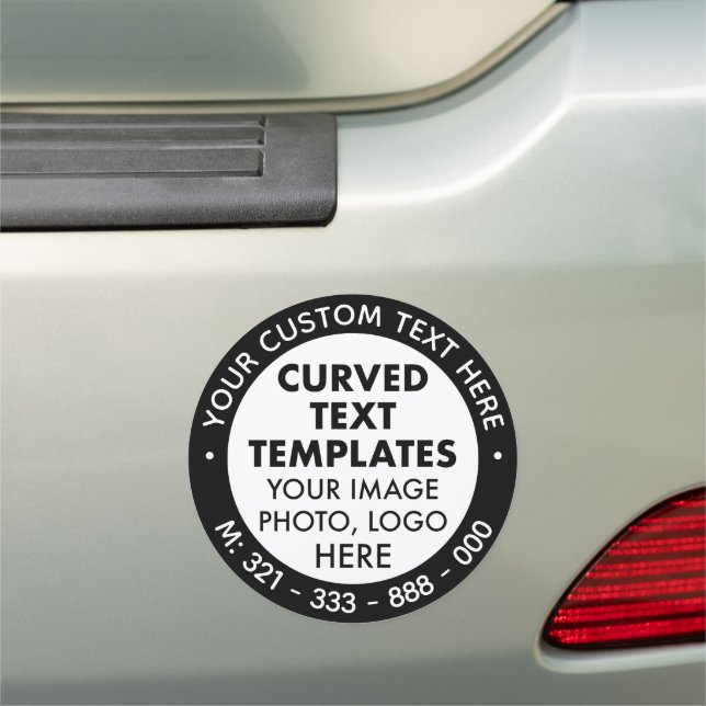 Custom Logo Promotional BLACK Car Magnet 7" (In Situ)