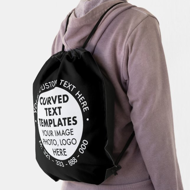 Custom Logo Promotional BLACK Drawstring Backpack (Insitu)