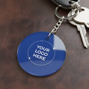 Custom Logo Promotional Branding Royal Blue Keychain