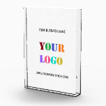 Custom Logo Promotional Business Acrylic Award<br><div class="desc">Custom Colors and Fonts - Create Your Own Design Personalized Acrylic Award example with Company Logo and Name Website or Custom Text Branded Promotional Business or Modern Personal Awards template / Desk Accesories Office Supplies / Corporate Gifts - Make Unique Your Own Design - Add Your Logo - Image -...</div>