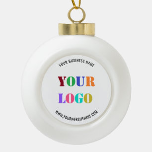 Custom Logo Promotional Business Personalized Ceramic Ball Christmas Ornament