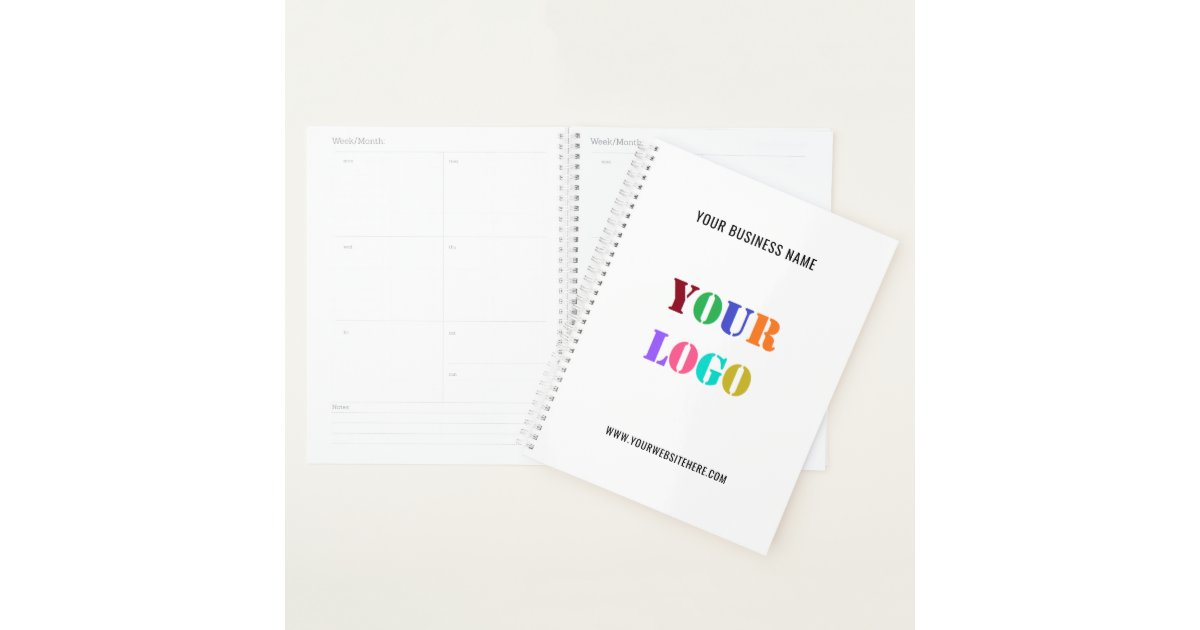 Custom Logo Promotional Business Personalized Planner Zazzle