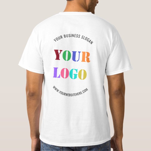 Custom Logo Promotional Business Personalized - T-Shirt (Back)