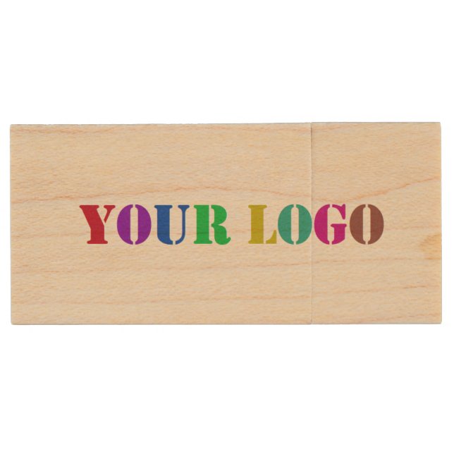Custom Logo Promotional Business Wood Flash Drive (Front)