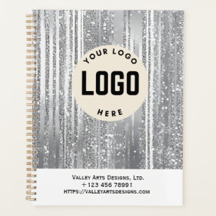 Custom Logo Promotional Notebook, Silver Gray Planner