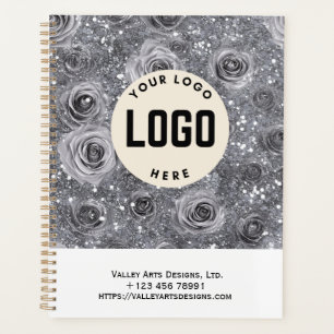 Custom Logo Promotional Notebook, Silver Gray Planner