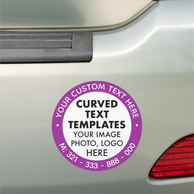 Custom Logo Promotional PLUM PURPLE Car Magnet 7" (In Situ)