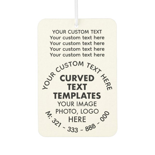 Custom Logo Promotional WHITE Car Air Freshener (Front)