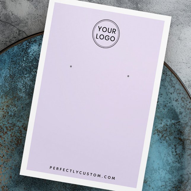 Custom logo purple and white earring display card (Custom logo purple and white earring display card)