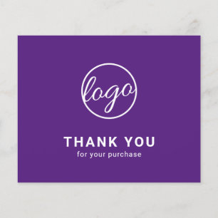 Custom Logo Purple Budget Thank You Card
