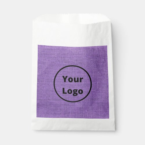 Custom logo purple burlap favor bag