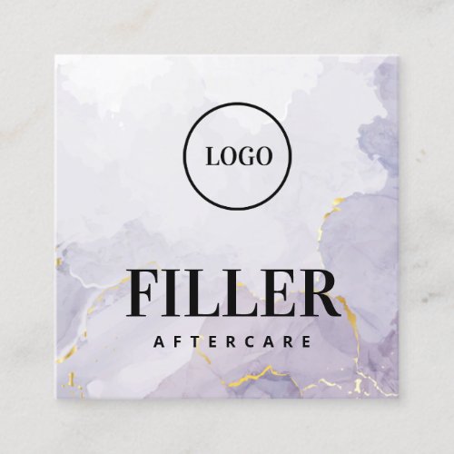 Custom Logo Purple Gold Filler Aftercare Card