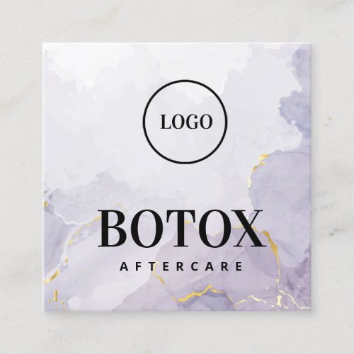 Custom Logo Purple Mauve Botox Aftercare Square Business Card