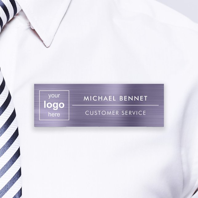 Custom Logo Purple Professional Business Name Tag (Custom Logo Purple Professional Business Name Tag)