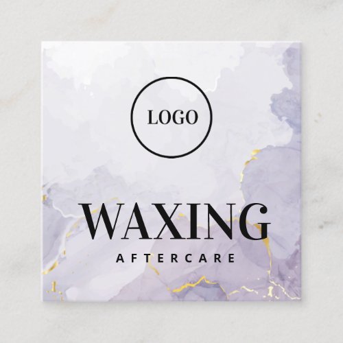 Custom Logo Purple Waxing Aftercare  Square Business Card