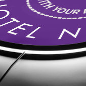 Custom Logo Purple Welcome To Hotel Name LED Sign (Edge)