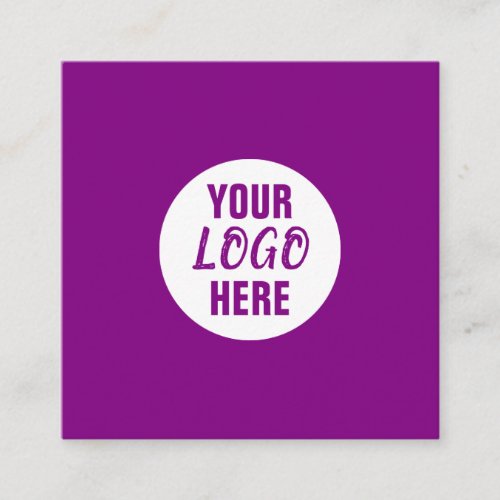 Custom Logo Purple White Square Business Card