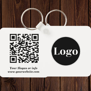 Custom Logo  Qr Code and Text Double sided  Keychain