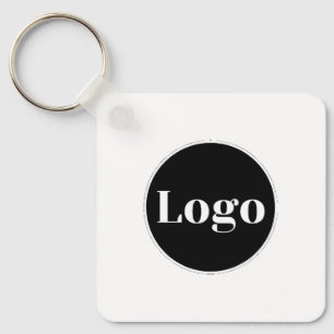 Custom Logo Qr Code and Text Double sided Keychain