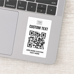 Custom logo, QR code and text light gray Sticker