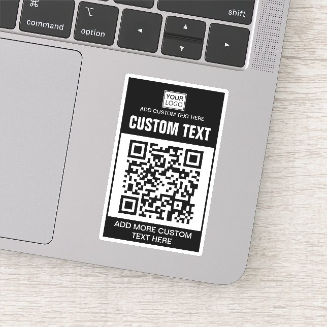 Custom logo, QR code and text Sticker (Detail)