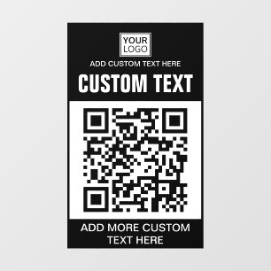Custom logo, QR code and text Wall Decal