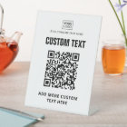 Custom logo, QR code and text white or any color