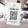 Custom logo, QR code and text white or any color Pedestal Sign