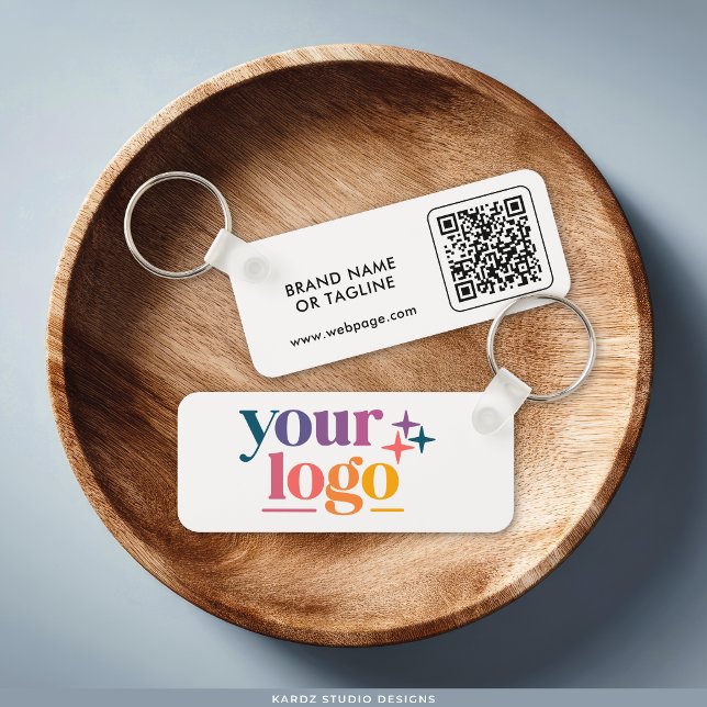 Custom Logo QR Code Branded  Keychain (Creator Uploaded)