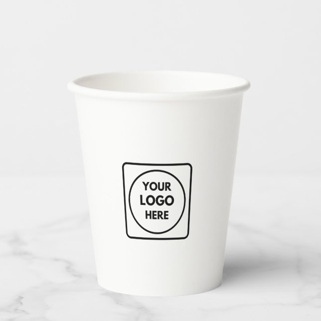 Custom Logo QR Code Branding Modern Paper Cups (Front)