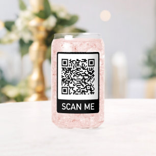 Custom logo QR-Code  business  Can Glass