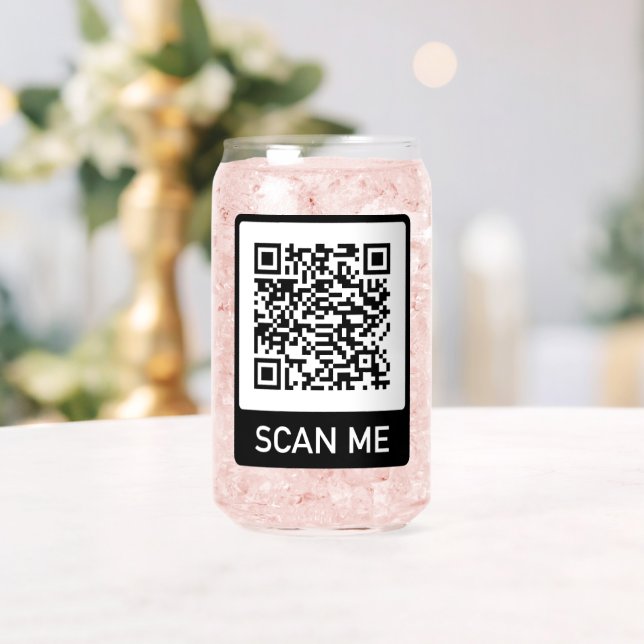 Custom logo QR-Code  business  Can Glass (Insitu (Wedding))